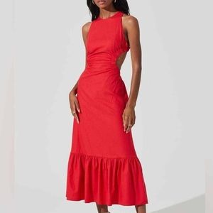 ASTR Open Back Linen + Cotton Maxi